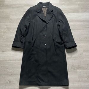 Vintage Wool Jofeld Stylish Black Trench Coat Womens XL
